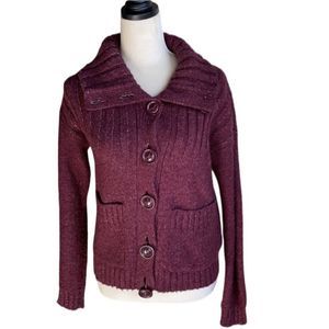 Kensie Burgundy Sweater Cardigan